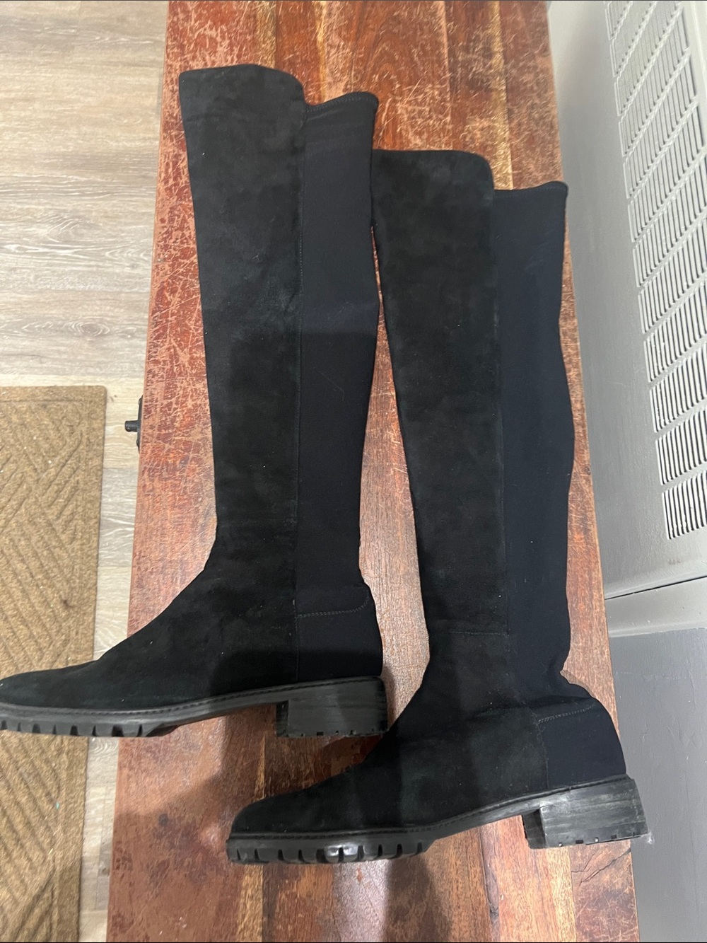 Stuart Weitzman Black Over-the-Knee Suede Boots